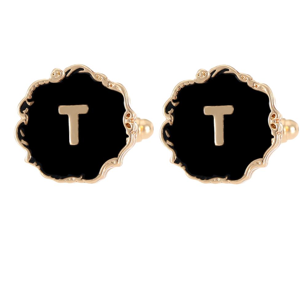 Mens Classic 26 Alphabet Initial Letter Cufflinks A B C D E F G H I J K L M N O P Q R S T U Sleeve ButtonV W X Y Z