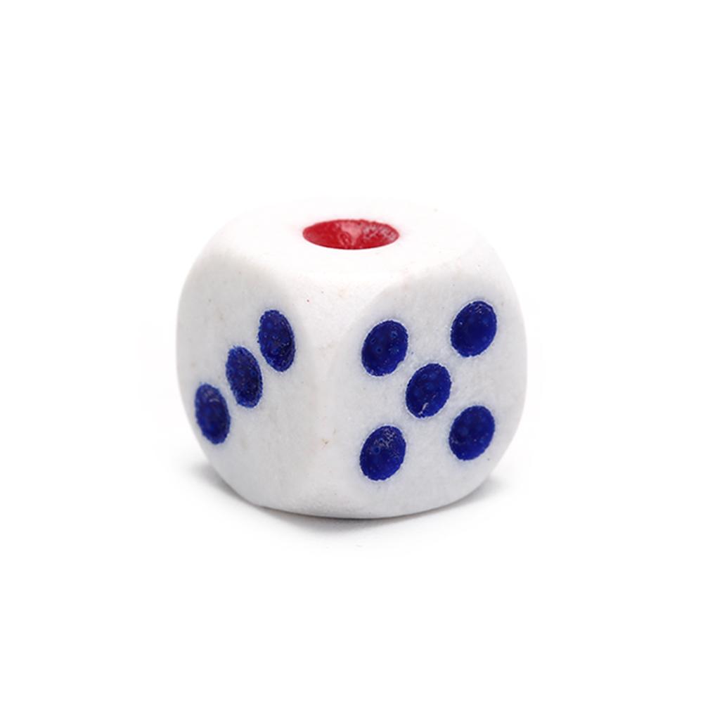 10pcs 10mm High Quality Gambling Game Dice White with Blue and Red Dotd Six Sided Spot Dices Poker Chips for Ktv Pub Party