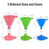 Kitchen Silicone Collapsible Funnel Set of 3,Small and Large,Flexible-Foldable-Cooking-Food-Grade Funnels for Filling Small or Mini