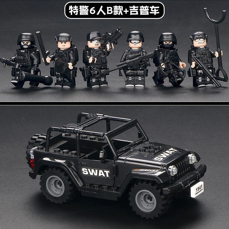Compatible with Ghost SWAT Miniature Police Military Special Forces Boy Assembled Building Block Small