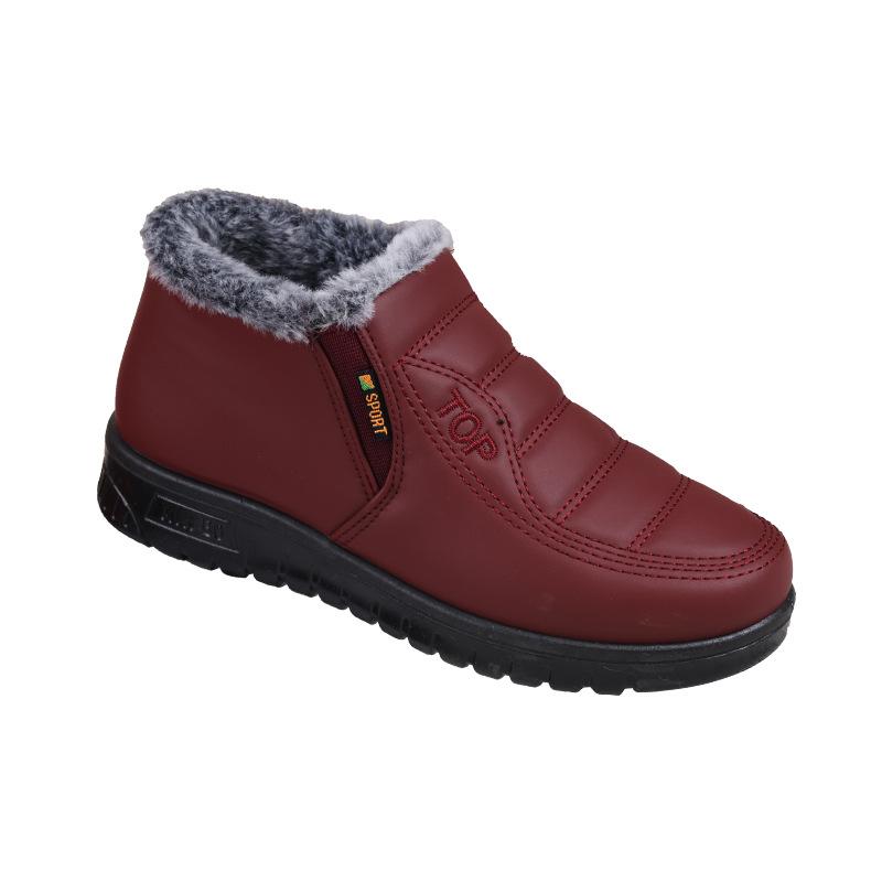 

Женские зимние кроссовки на подкладке из искусственного меха, уличная противоскользящая теплая спортивная обувь, повседневные легкие зимние ботинки, короткие женские сапоги на флисовой подкладке 39 красный