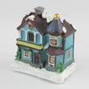 Christmas Scene House Village Building Collectible Figurines with Fiber Optic Led Light Home Holiday Sence Decoration Fireplace