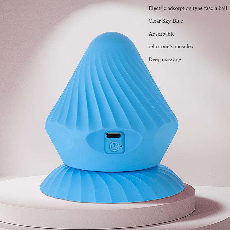 Deep Acupoint Massage Tools USB Massage Ball with Suction Cup Manual Back Neck and Waist Region Relaxing Vibration Massage Ball