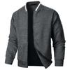 Men's Casual Color Block Jacket with Stand Collar, Long Sleeves and Pockets