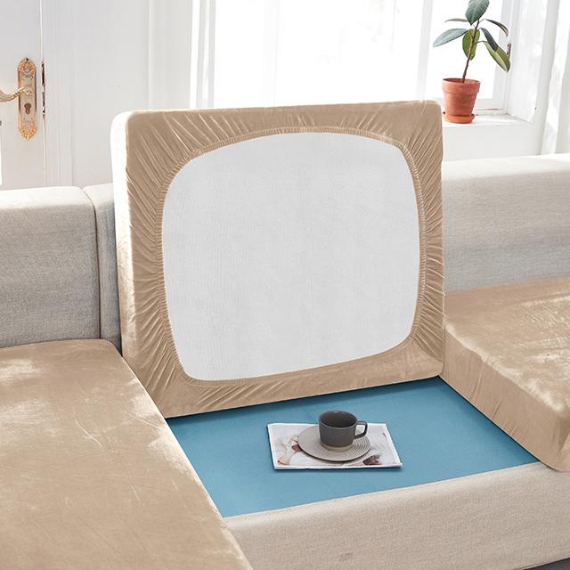 Velvet Pillow Sofa Cushion Cover For Living Room Pets Kids Solid Color Elastic Couch Seat Slipcover Funiture Protector