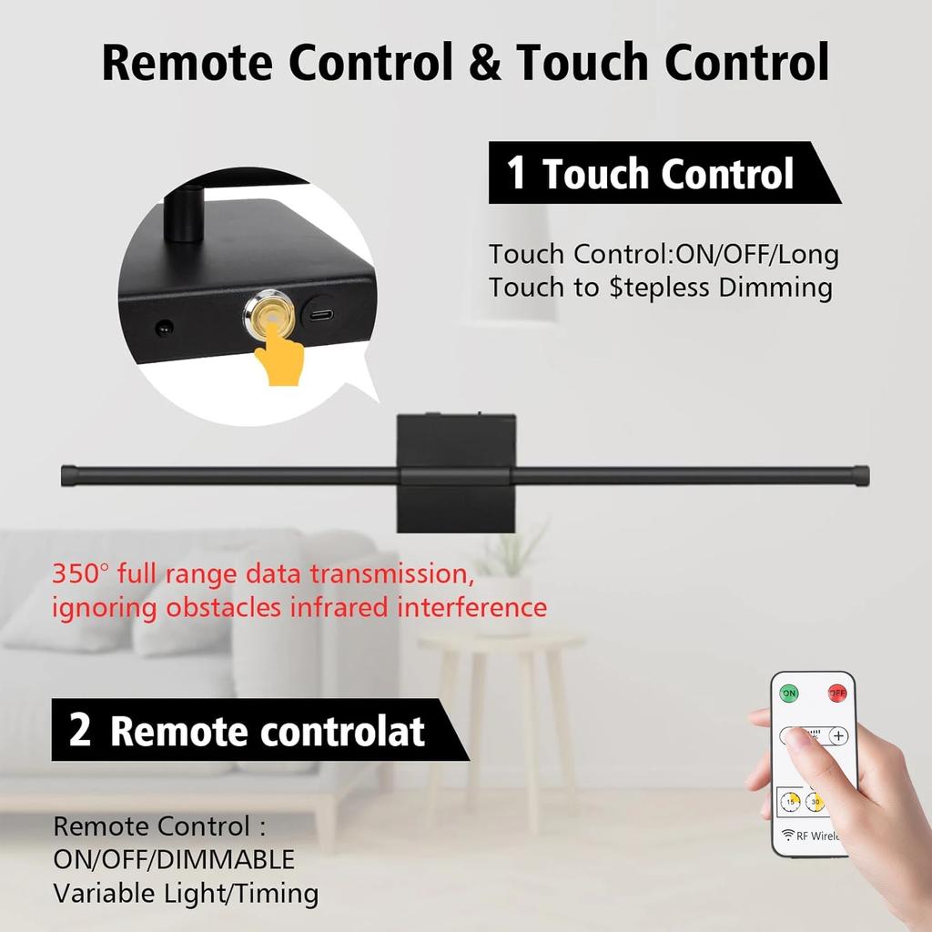 Modern LED Wall Lamp Wireless Installation Rotatable Adjustable For Living Room Hallway Bedroom Stairway Rechargeable Wall Light