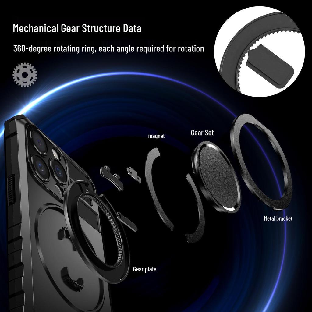 Magnetic Rotating Stand Case for iPhone 14P/15 Pro Max/16