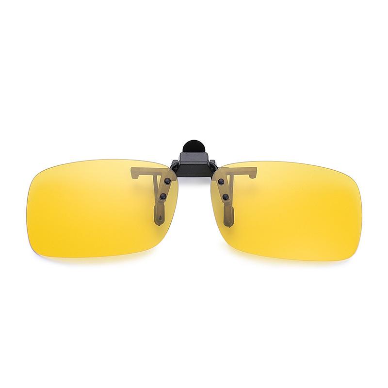 Yellow Clip On Sunglasses Polarized Night Vision Driving Glasses Anti Glare Uv400 Eyewear For Prescription Lens Men Women Use
