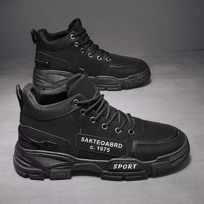 Autumn and winter new British Martin boots men's high-top casual outdoor tooling boots large size medium-top trendy shoes men's boots