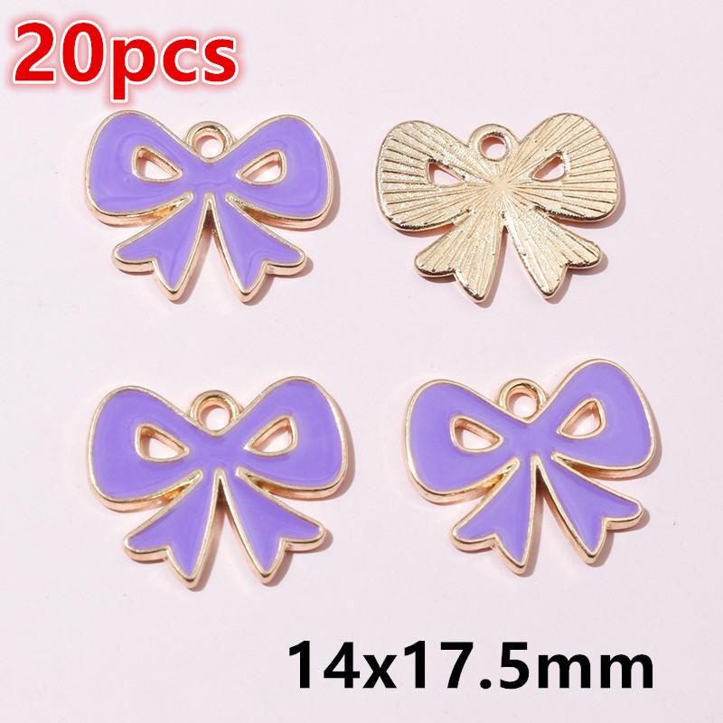 10-20pcs Bow Charms Pendant Enamel Alloy Metal Craft DIY Jewelry Making Accessories Findings for Earrings Necklace Bracelets