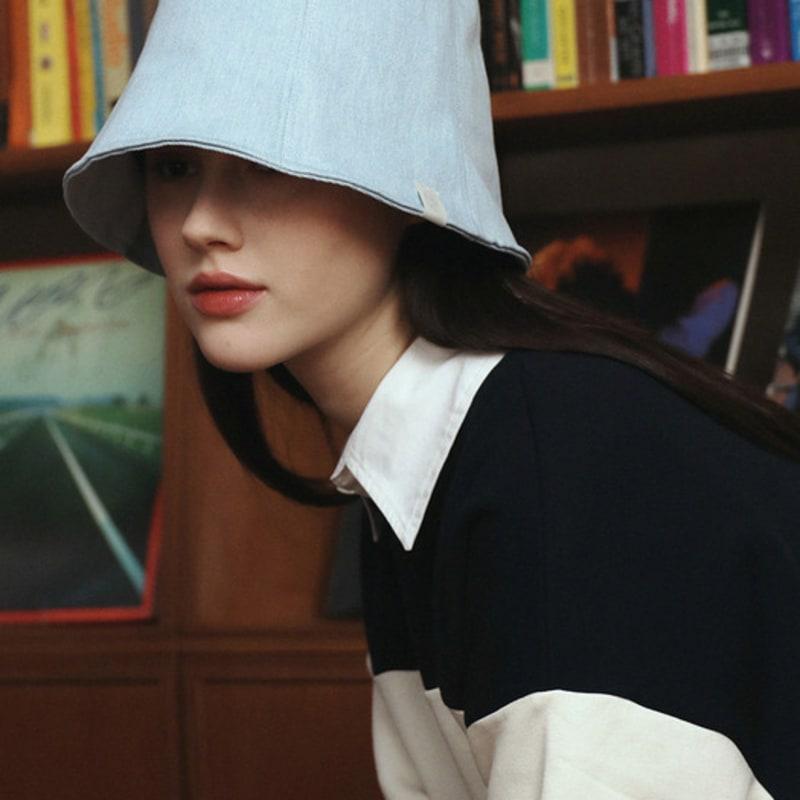 

Marchen Teen denim bucket hat _ 3color deep blue jeans