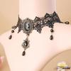 Elegant Retro Black Crystal Lace Necklace - European & American Style