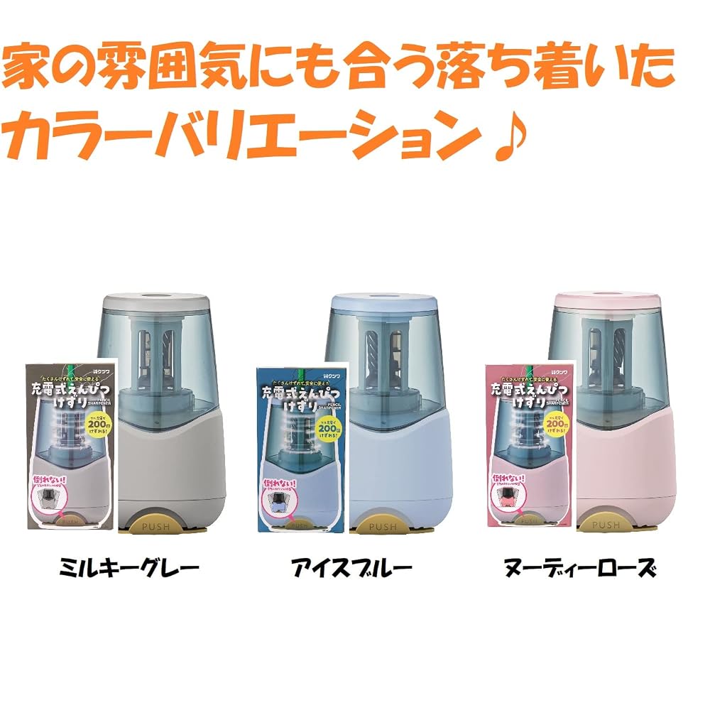 KUTSUWA Rechargeable Pencil Sharpener, Nudie Rose RS038RD