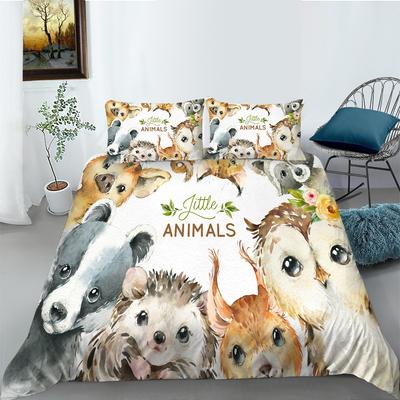 Cartoon Animal Series Polyester Bedding Two Or Three-Piece Digital Printing Can Be Sent