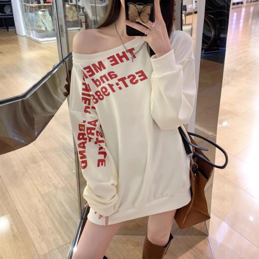 Y2k Sexy Oversize T Shirt Women Streetwear Print Long Sleeve Basic Top Lady Fall Winter Korean Fashion Oversized Tees Shirt