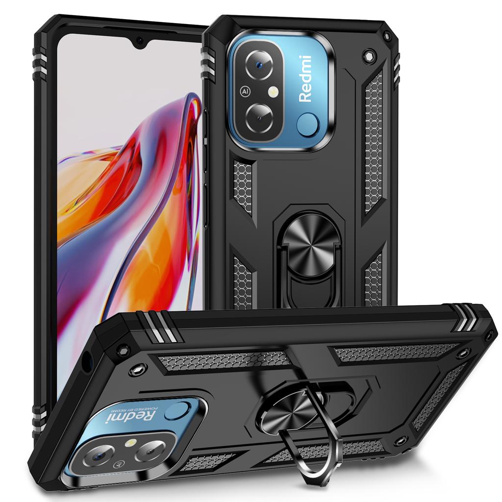 Shockproof Armor Bumper Case For Xiaomi Redmi Note 12 11 10 Prime 9 Pro Max 11S 11T 10T 9T 10C 9S 10S 5G 9A 9C Metal Ring Case