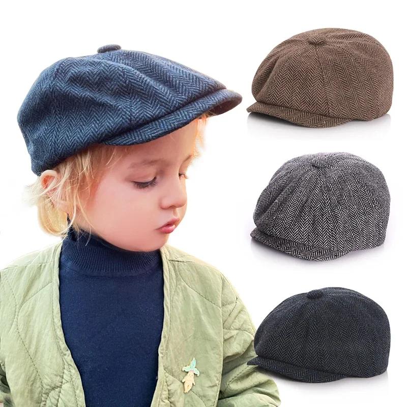 Kids Hat For Girl And Baby Boy Children Beret Caps Octagonal Clothes For Born Photography Props Child Hat Baby Girl Hat