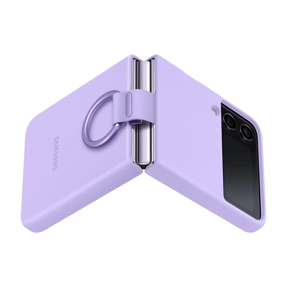 Samsung Galaxy Z Flip 4 Silikonhülle mit Ring Bora Lila