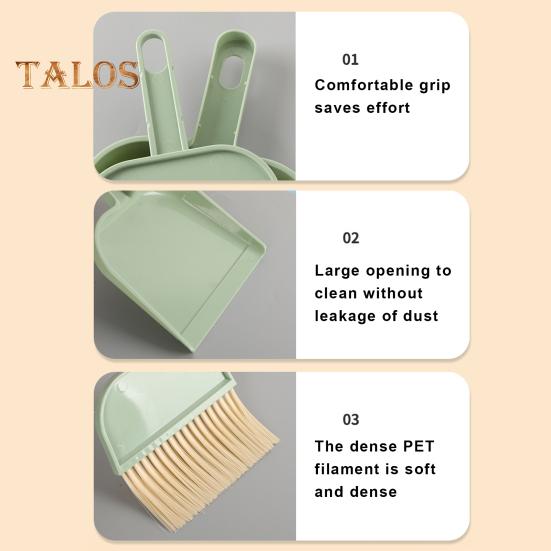 Liten kost med støvbrettsett med håndtak Myke børster Håndholdt benkeplate Mini støvkar med kost feiesett