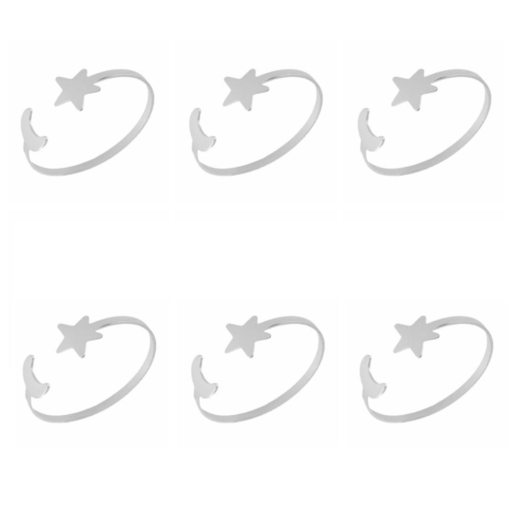 6PCS Minimalist Star Napkin Buckle Modern Serviette Ring  Hotel Decoration