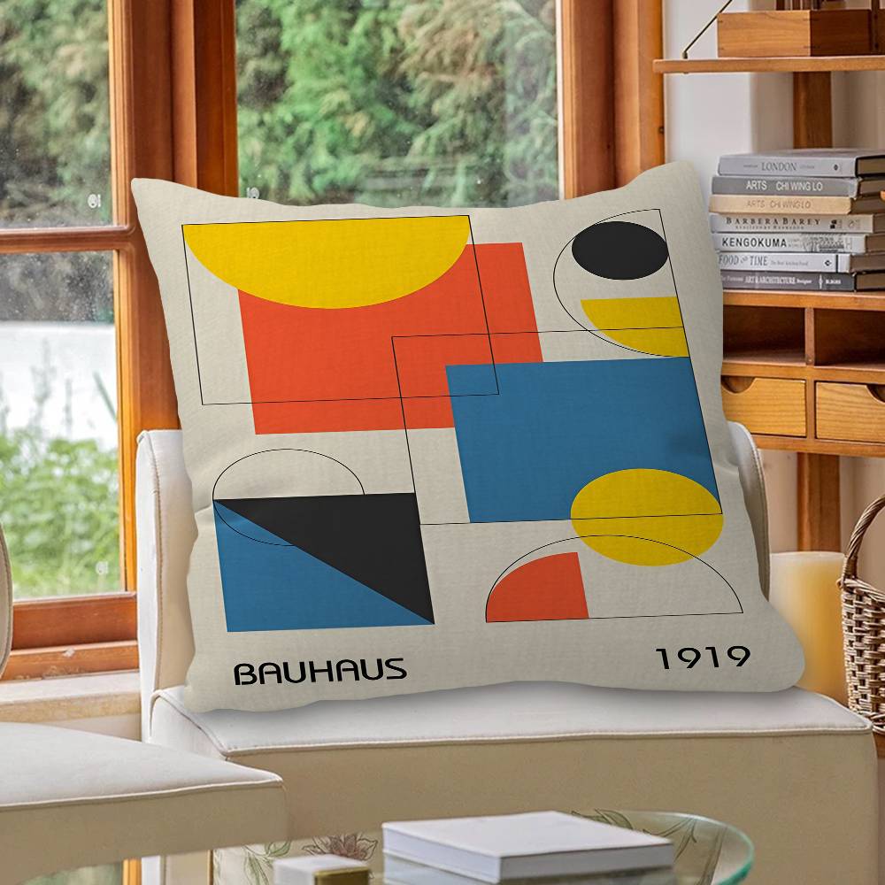 Mid Century Bauhaus Pillow Cover Design cushion Cover decor Holiday Decorati