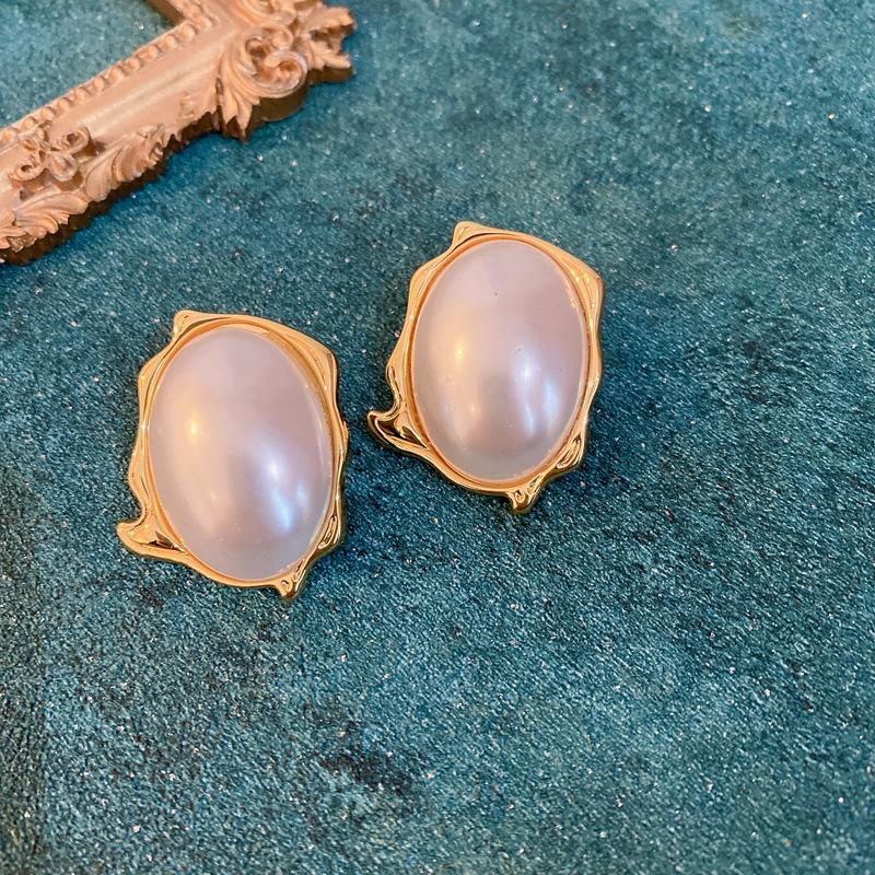 Drop Earrings Set Big Circle Piercings Earrings Jewelry for Women Imitation Pearl Hoop Cute Ear Buckle