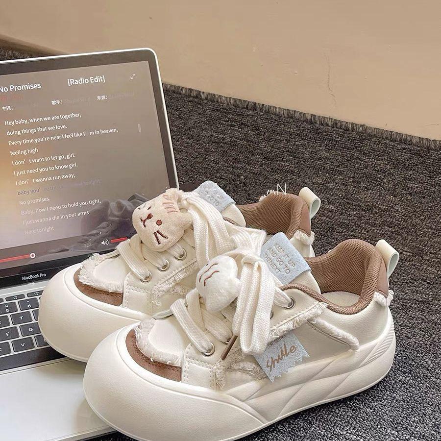 Versatile shoes niche board shoes women's new spring platform white shoes bread shoes