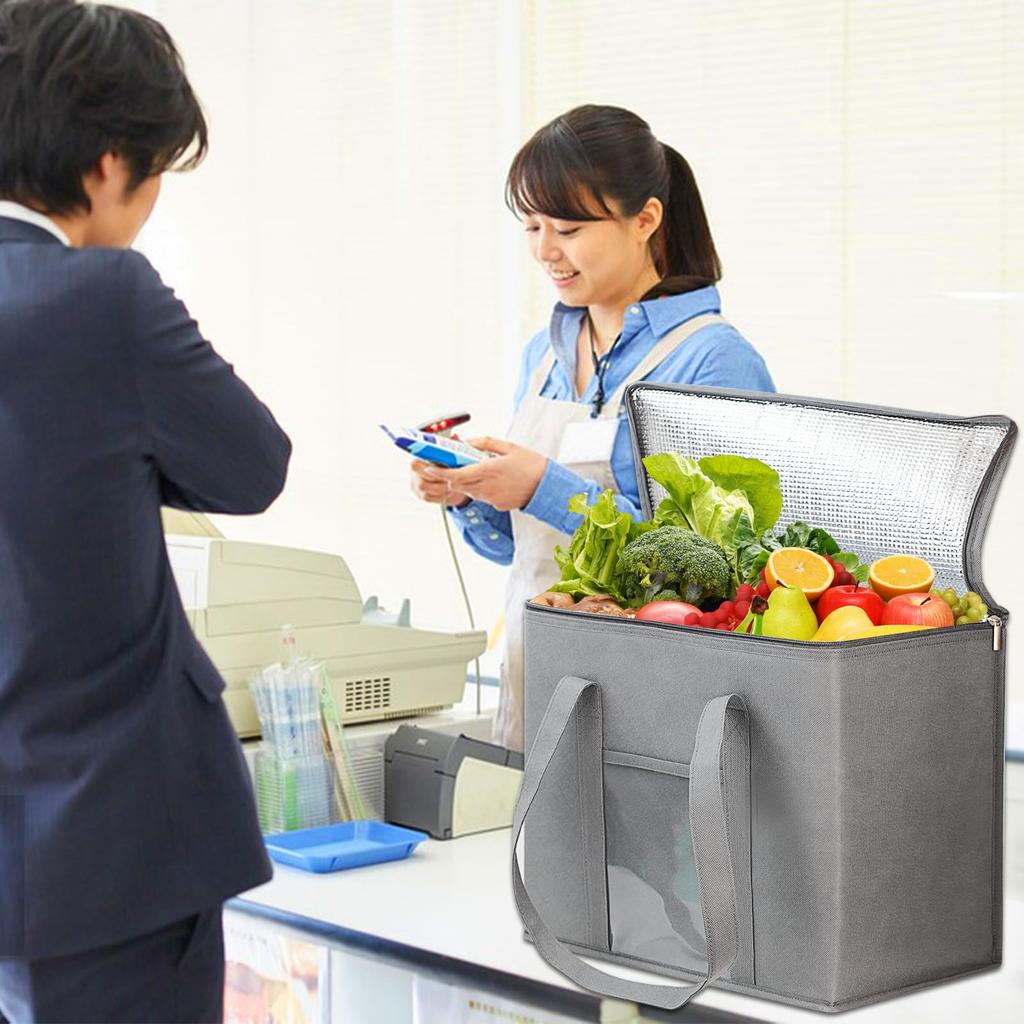 ASXSONN Skládací ekologická taška s velkou kapacitou s obousměrným zipovým víkem, opakovaně použitelná nákupní taška, ideální pro nakupování, pikniky, pozorování kvetoucích třešní a