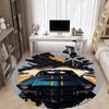 1pc Car Flames Office Round Area Rug, Under Office Chairs Bedroom Living Room Home Decor, Room Deco