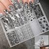 Lace Design Nail Foils Stripe Pattern Black White Nail Art Stickers Leopard Print Sequin Effect Nail Decals Nail Decoration