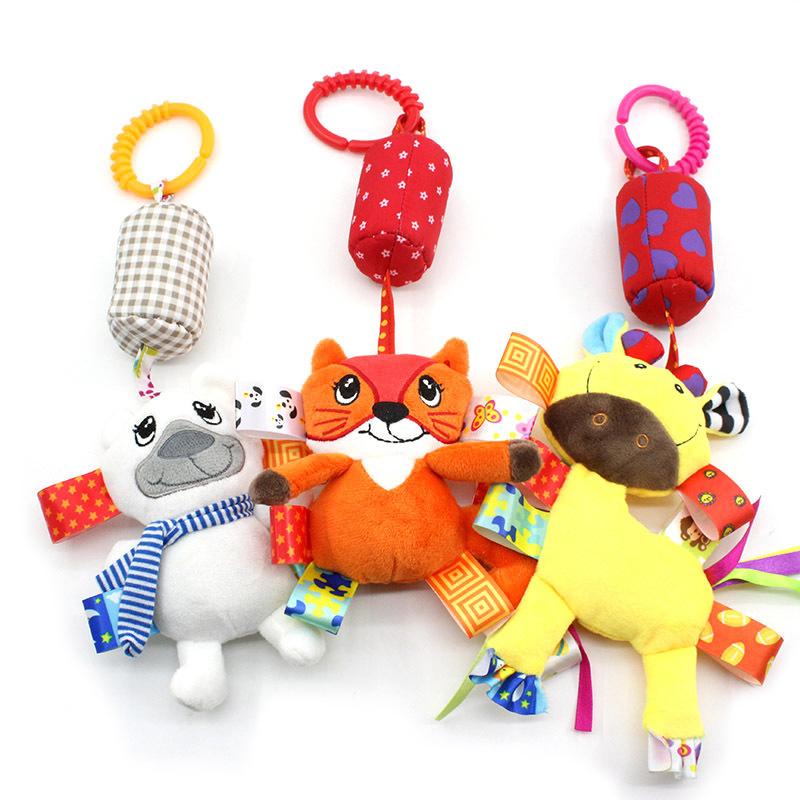 Newborn Baby Sensory Hanging Rattles Soft Early Learning Toys Kids Stroller Infant Car Bed Crib With Teether For Toddlers