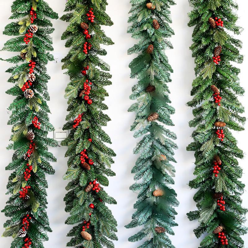 Christmas Encryption 2.7m Flocked Vine Door Hanging Decoration