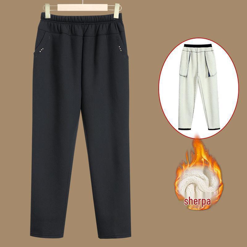 

Elderly Women s Fleece-Lined Winter Pants: 80s Grandma Style, Elastic Waist, Loose Fit for Outdoor Wear in Spring and Autumn 8XL (195-225 jin)