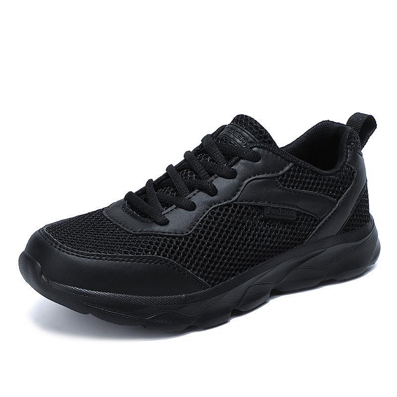 Summer hollow breathable mesh casual sports shoes women's pure white all black non-slip soft-soled shoes