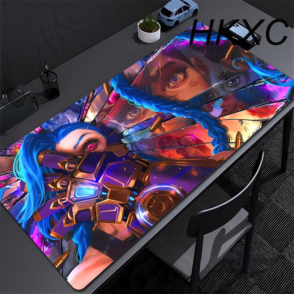 Arcane Jinx Anime Mouse Pad Large Computer Office Game Table Mats XXL Rubber Anti-slip Gaming Keyboard Mousepads Long Desk Pads