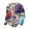 Men's Halloween Printed Long Sleeve Neck T-Shirt for Costume Party