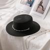 Summer Straw Sun Hat for Women - Faux Pearl Decorated, Stylish Protection for Face and Neck, Perfect for Outdoor Activities