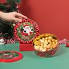 Christmas Transparent Round Tin Box for Cookies, Candy, and Chocolate Gifts