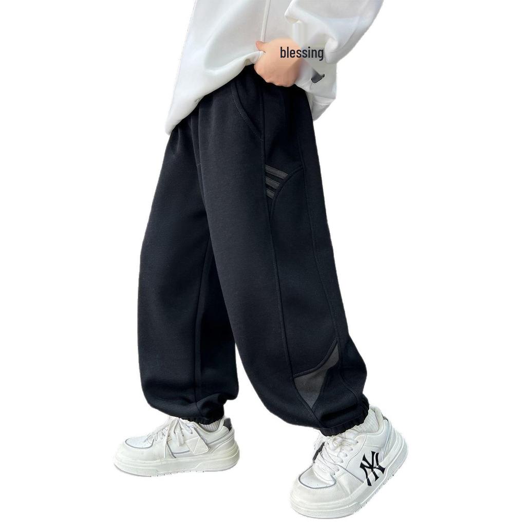 Chlapecké zimní sportovní kalhoty Plus Velvet 2025: Trendy tepláky pro střední až velké chlapce - nový podzimní/zimní styl