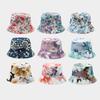 Double-sided Bucket Hat Women's Spring and Summer New Colorful Graffiti Flower Pot Hat Trendy Foldable Sun Hat Shows Small Face