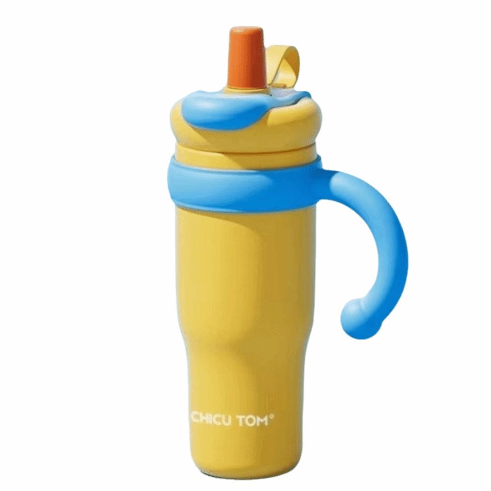 

1000 мл Термобутылка Герметичная Чашка с трубочкой для питья Модная Уличная Изолированная Кружка Кофе Чай оранжевый