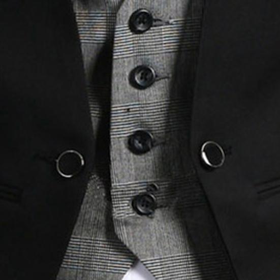 Obleková vesta s jednoduchým výstřihem do V Vynikající řemeslné zpracování Falešná dvoudílná pánská vesta Pracovní oděvy