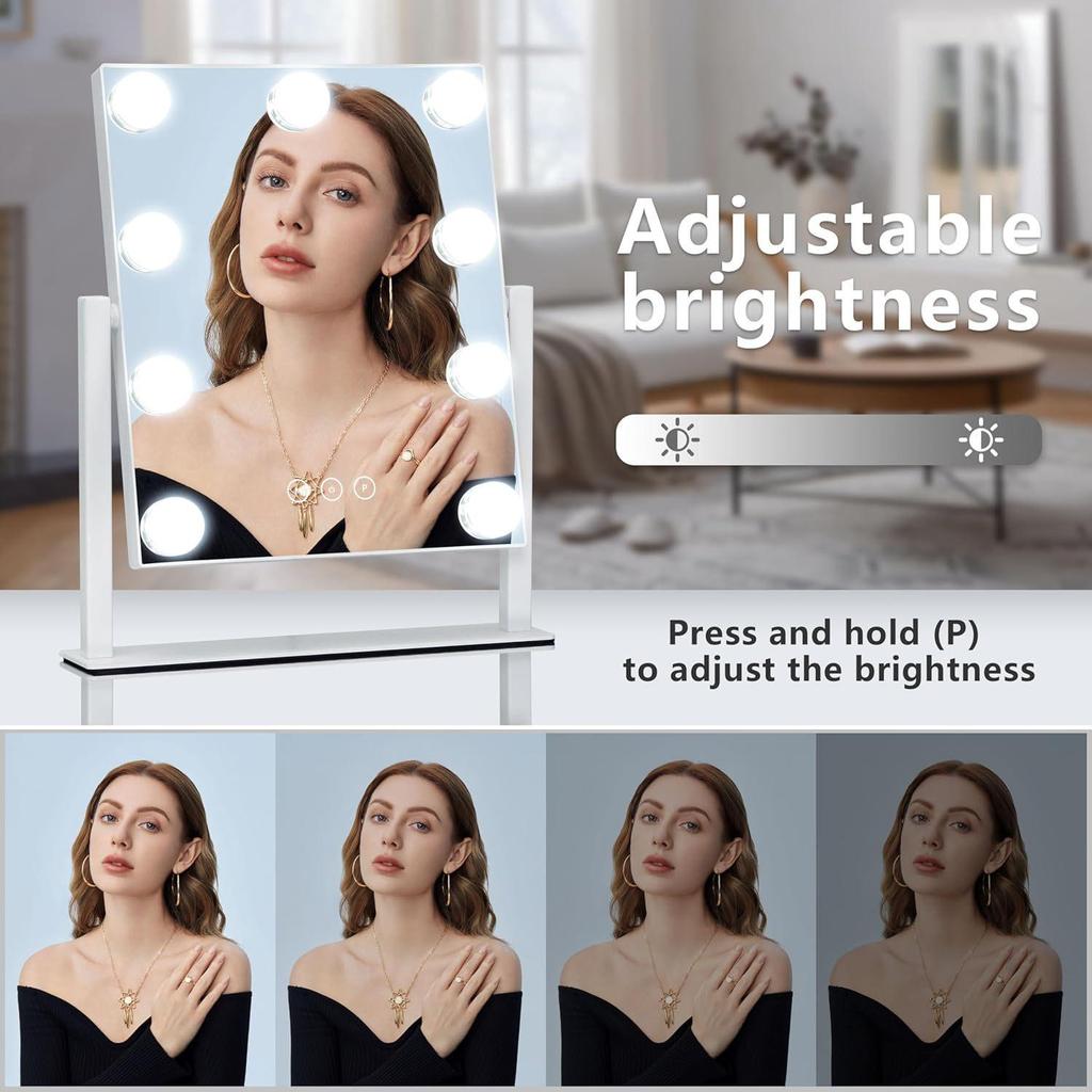 Hollywood Style LED Makeup Mirror: Color Adjustable, High Brightness, Smart Desktop Vanity, Wall Mountable