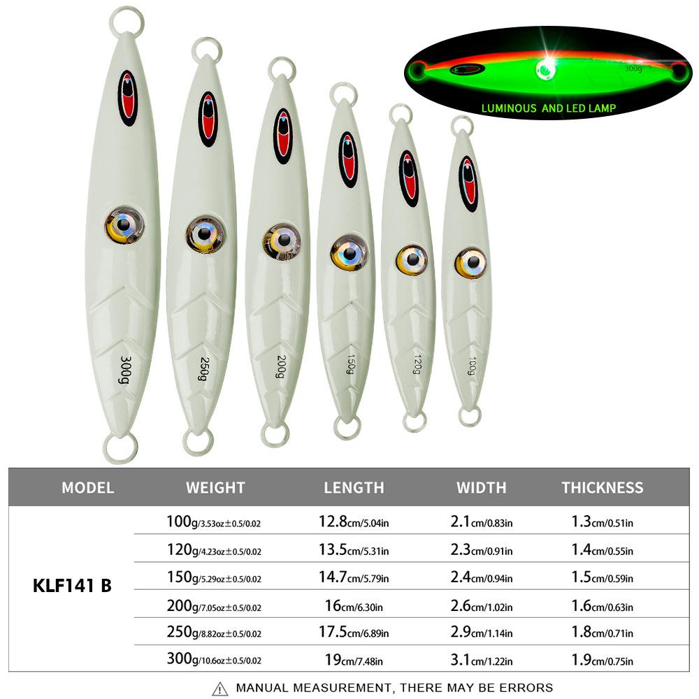 

Свинцовая рыба из железной пластины со светодиодной электронной подсветкой, «Рыбий глаз» с ночником, Свинцовая рыба с медленной тряской из железной пластины, Рыба Тай Дао, Морская рыбалка с лодки 100g зелёный