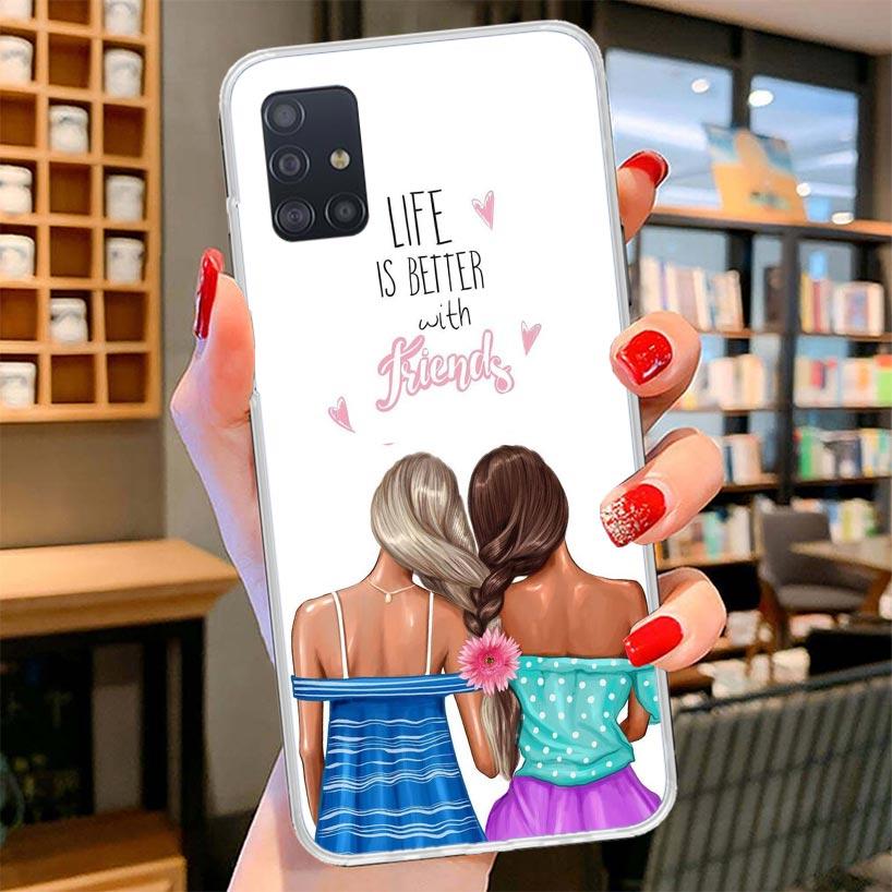Girls Best Friends Forever BFF Cover Phone Case For Samsung Galaxy A12 A22 A32 A52 A72 A02S Phone Case Note 20 Ultra 10 S10 Plus