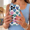 Wavy Edge Phone Case For iPhone 16 15 14 Pro Max 13 12 Mini 11 XR XS SE Sketch Striped Heart Pattern Cover