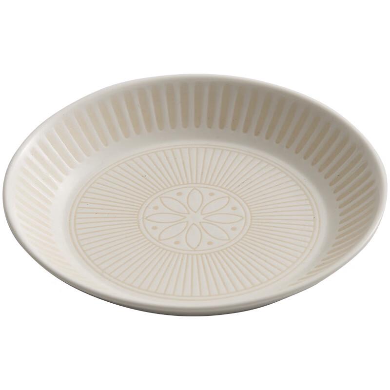 Nordic Embossed Roman Column Ceramic Shallow Plate