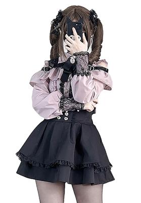 Jundakara Long Sleeve Open Shoulder Dress Set with Heart and Cute French Girly Fashion Blouse and Size Perfect for and Women's (3-Piece Set) Buckle,