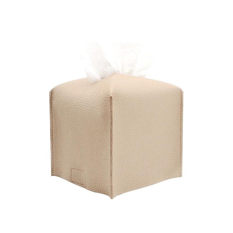 

Tissue Box Cover Square Decorative PU Leather Holder Modern Tissue Case Facial Paper Organizer Dispenser For Bathroom Countertop