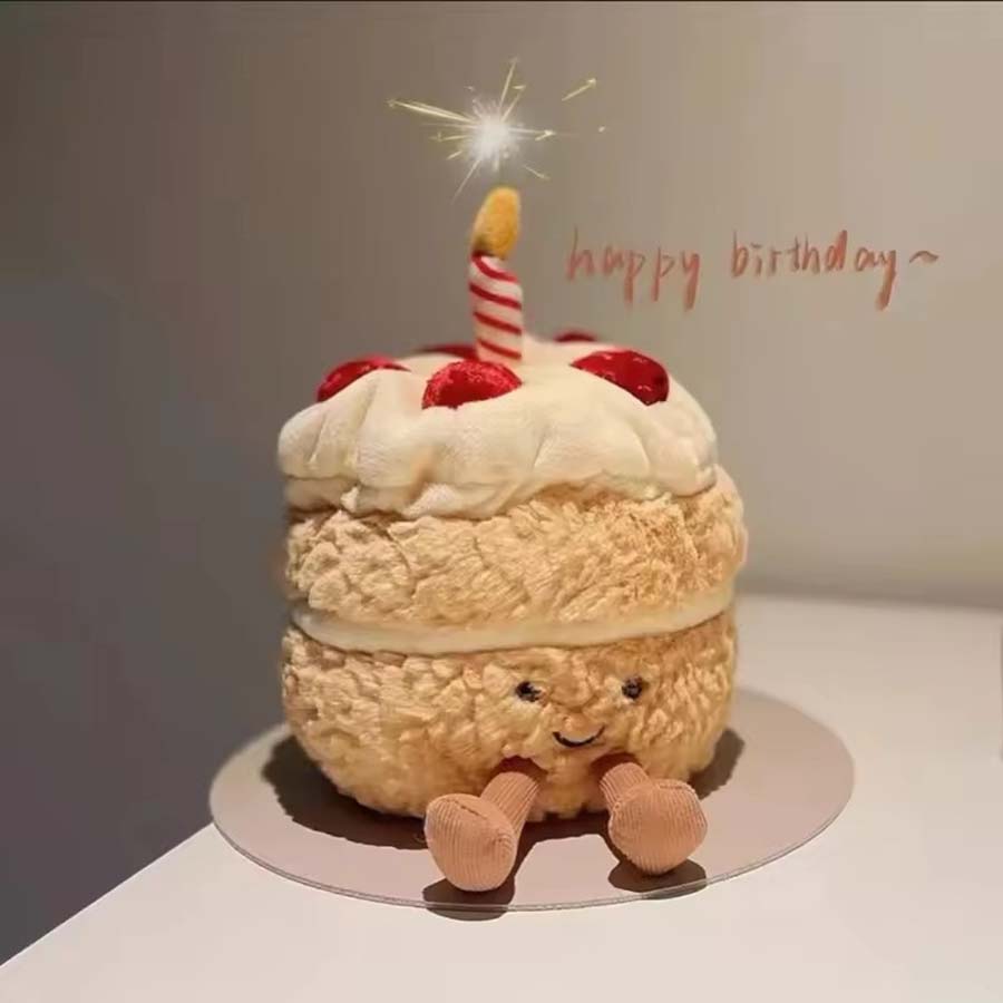 Hotsale 28cm Birthday Cake Doll Plush Doll Toy Gift Cartoon Style Children's Rag Doll Pendant Doll Happy birthday Gift